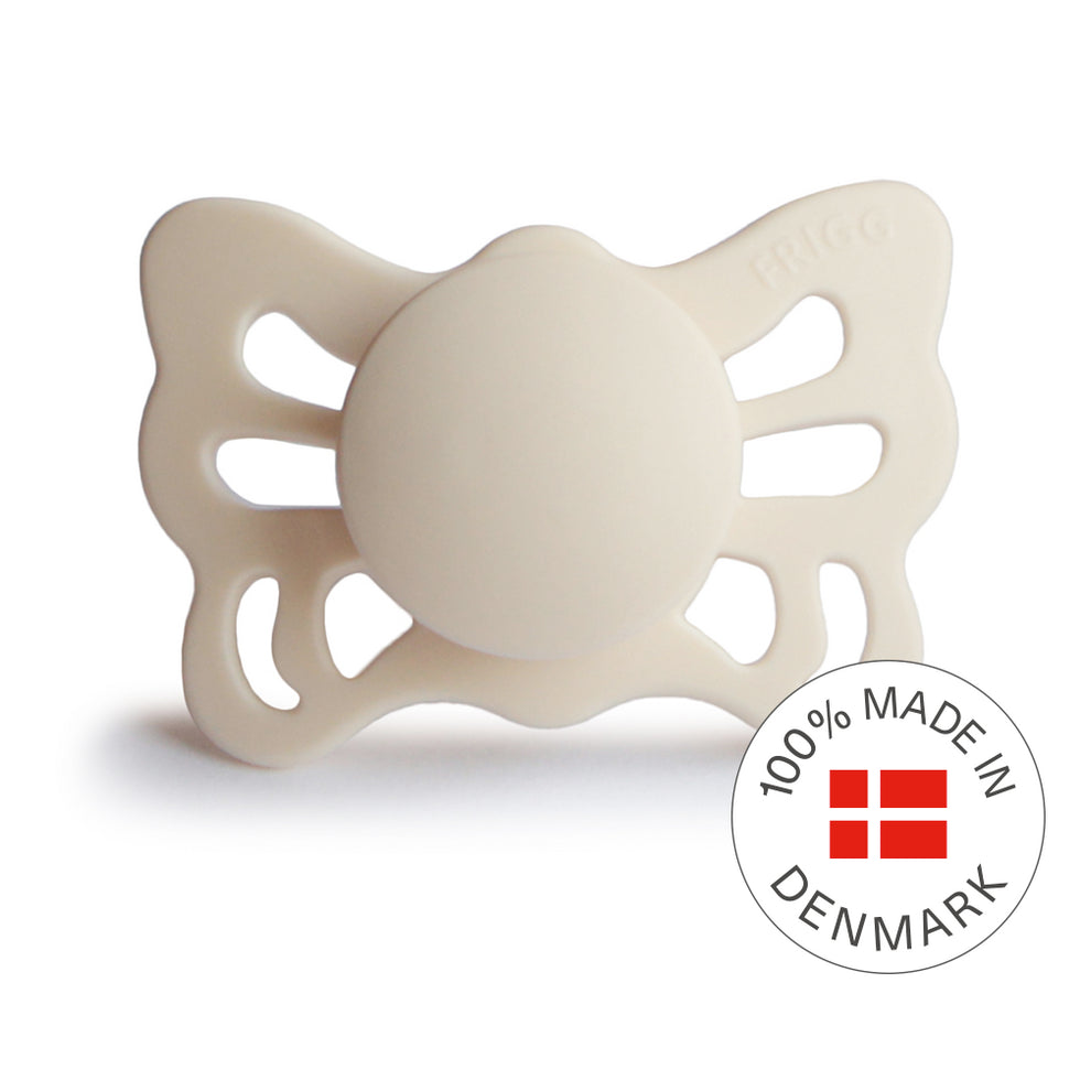 Frigg Butterfly Anatomical Silicone Baby Pacifier 0-6M, Cream - Size 1 - Laadlee