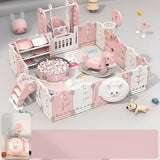 Factual Toys All-in-1 Luxury Kids Playpen With Multiple Activities - Pink