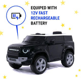 Land Rover Defender Ride On Truck With Remote Control 12V - Black