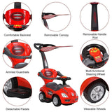 Factual Toys Megacar Canopy Kids 3-in-1 Push Car - Red