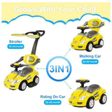 Factual Toys Megacar Canopy Kids 3-in-1 Push Car - Yellow