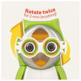 Flipper Fun Animal Earthy Owl Toothbrush With Holder and Timer - Green