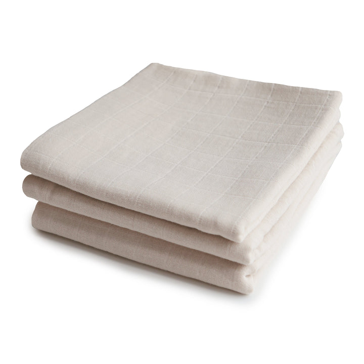 Mushie Muslin Cloth 3-pack - Fog - Laadlee