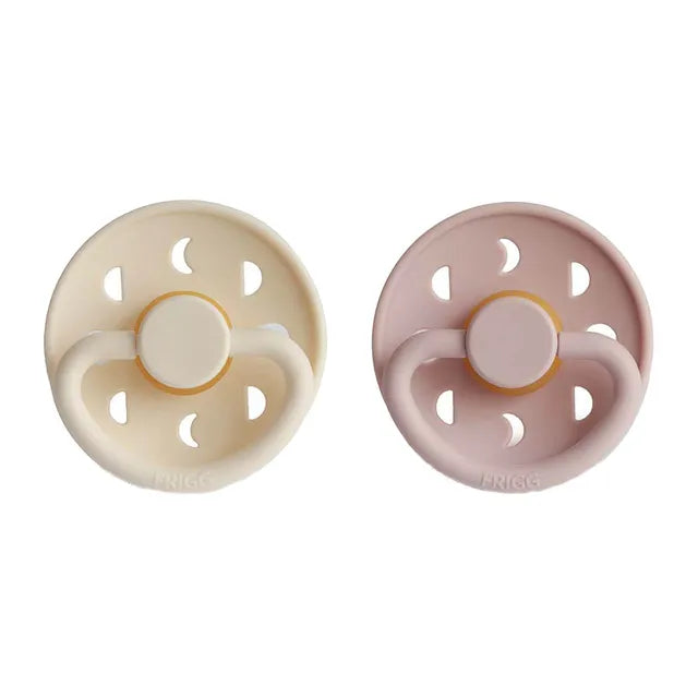 Frigg Moon Phase Latex Baby Pacifier 0-6M, 2Pack, Blush/Cream - Size 1 - Laadlee
