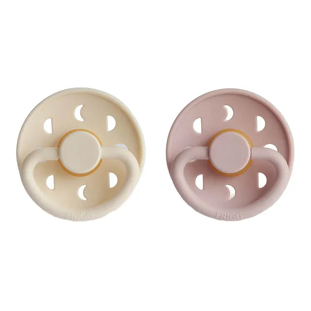 Frigg Moon Phase Latex Baby Pacifier 6M-18M, 2Pack, Blush/Cream - Size 2 - Laadlee