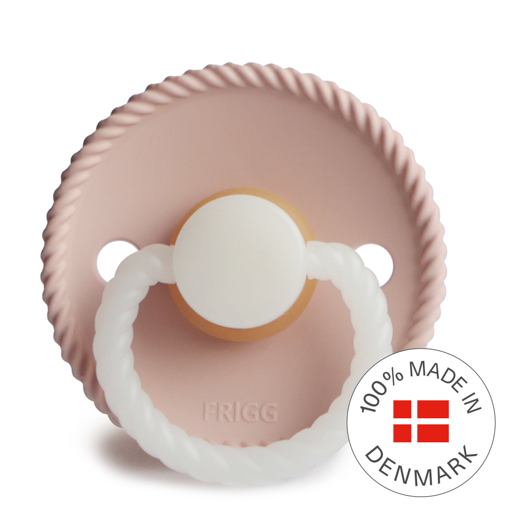 Frigg Rope Latex Baby Pacifier 0-6M, 1Pack, Blush Night - Size 1 - Laadlee