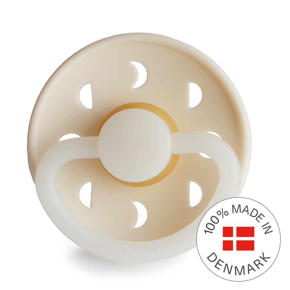 Frigg Moon Phase Latex Baby Pacifier 0-6M, 1Pack, Cream Night - Size 1 - Laadlee