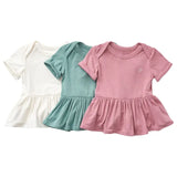 Anvi Baby Onesie Dress- Gift Set Girls - Peach/Sage/White