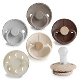 Frigg Round Silicone Baby Pacifier 6M-18M Pack of 6 Earhty Wonder - Size 2