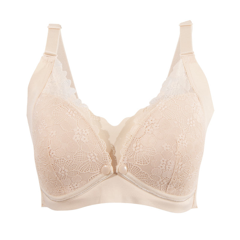 Okus Pretty Lace Maternity & Nursing Bra - Beige - Laadlee