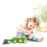 Hape Pull Along Frog Family With Anti-Rollover Wheels