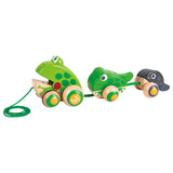 Hape Pull Along Frog Family With Anti-Rollover Wheels