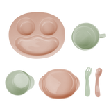 Inochi Amori Baby Feeding Set Pack of 6 - Milky Orange & Tea Green