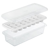 Inochi Kari 21 Slot Creative Ice Tray with Lid and Storage Box - Pearl White