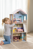 Little Angel Kids Wooden 3-Story Dollhouse for Pretend Play