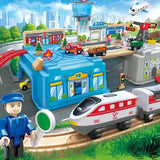 Hape Railway Super Cityscape Transport Bucket Train Set - 80Pc