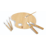 Hape Bamboo Art Palette And Brush Kit - 7 Pcs