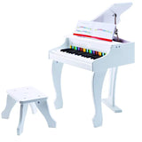 Hape Deluxe Electronic Keyboard Grand Piano With 30 Key and Stool - White