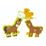 Hape Double Sided Numbers And Farm Animal Puzzle - 10Pcs