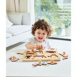 Hape 2-Layer Farm Animal Peg Puzzle - 12Pcs