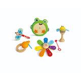 Hape Nature Band Rhythm Kit Musical Wooden Toy Set Includes 5 Instruments Castanet, Maraca, Bell, Xylophone & Tambourine