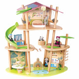 Hape Pandas Bamboo Doll House With Furniture