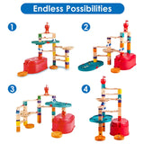 Hape Quadrilla Stack Track Bucket Set Wooden Marble Run Blocks