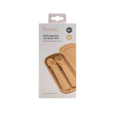 Hegen Multi-Stage PPSU Fork and Spoon with Case - Taupe