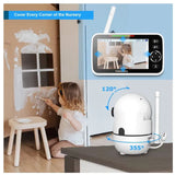 Hellobaby 5.0" LCD Digital Wireless Baby Monitor With Remote Pan-Tilt-Zoom Camera