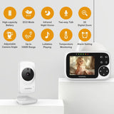 HelloBaby 3.2 inch LCD Video Baby Monitor with Night Vision - Black