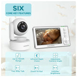HelloBaby 4.3 inch LCD Video Baby Monitor with Remote Pan, Tilt & Zoom and Night Vision - White