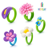 Hey Clay Flower Rings Colourful Modelling Air-Dry Clay - 3 Cans