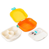 Hydrobrew 4 Compartment Bento Lunch Box With Spoon And Fork Set - Amber