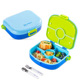Hydrobrew 4 Compartment Bento Lunch Box With Spoon And Fork Set - Cobalt