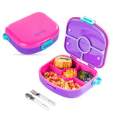 Hydrobrew 4 Compartment Bento Lunch Box With Spoon And Fork Set - Fuchsia