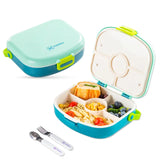 Hydrobrew 4 Compartment Bento Lunch Box With Spoon And Fork Set - Jade