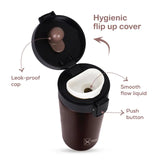 Hydrobrew Double Wall Insulated Tumbler Water Bottle 380ml - Black