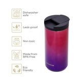 Hydrobrew Double Wall Insulated Tumbler Water Bottle 400ml - Chrome