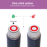 Hydrobrew Double Wall Insulated Tumbler Vacuum Flask 500ml With 2x 150ml Cup - Grey