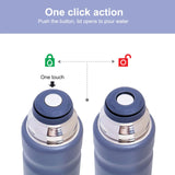 Hydrobrew Double Wall Insulated Tumbler Vacuum Flask 650ml With 2x 150ml Cup - Grey