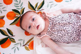 Anvi Baby Organic Bamboo Muslin Fitted Sheet - Orange Fields