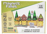 Magnetic Fields Jungle 3D Diamond Magnetic Tiles Set - 30 Pcs