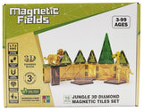 Magnetic Fields Jungle 3D Diamond Magnetic Tiles Set - 18 Pcs