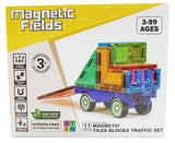 Magnetic Fields Magnetic Tiles Blocks Traffic Set - 11 Pcs