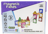 Magnetic Fields Magnetic Tiles Blocks Pipe Set - 34 Pcs