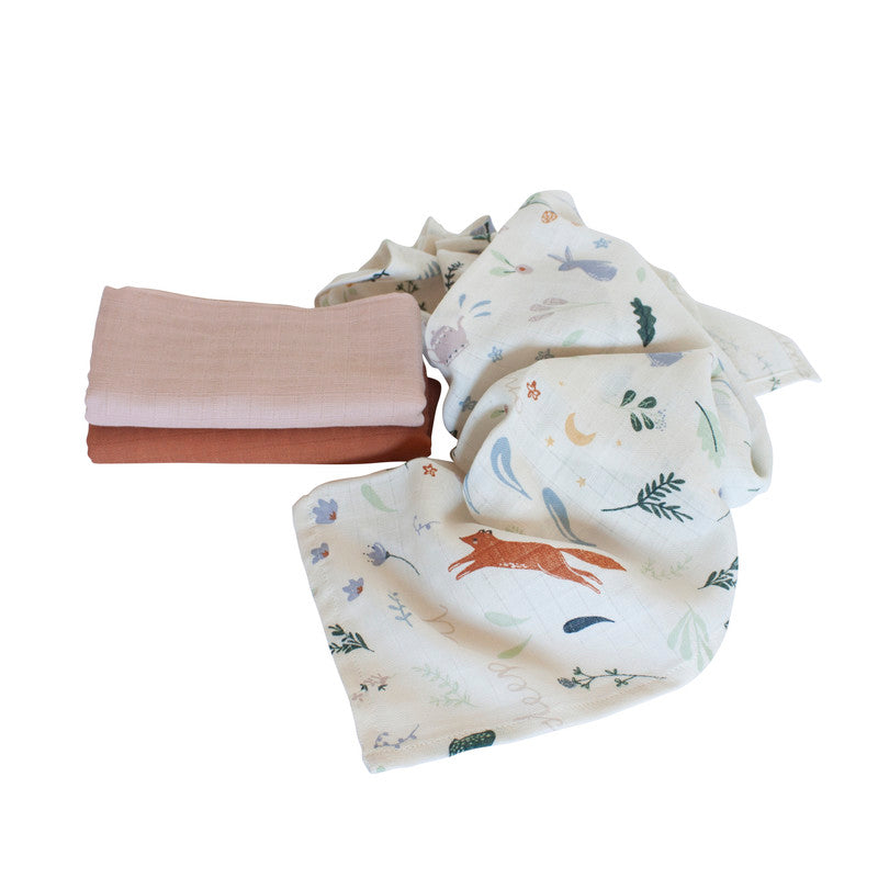 Sebra Muslins Cloth 3 Pcs - Daydream - Laadlee