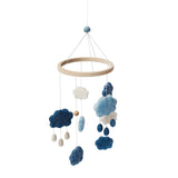 Sebra Felted Baby Mobile Clouds - Denim Blue - Laadlee