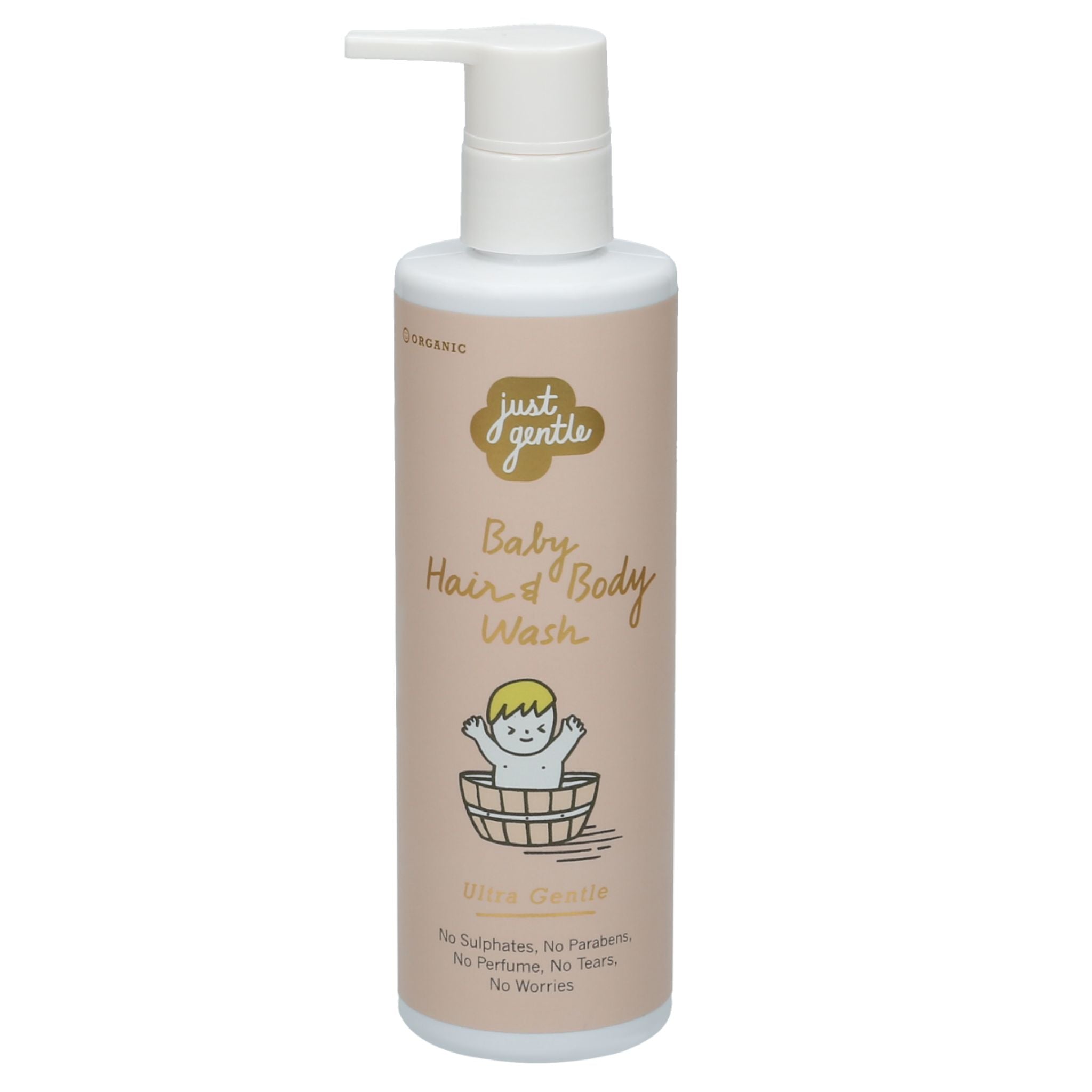 Just Gentle Baby Hair & Body Wash - Ultra Gentle - 200ml - Laadlee