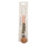 Chewies & More - Chewie Clip Silicone Beads - Leopard/Rose/White