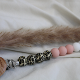 Chewies & More - Chewie Clip Silicone Beads - Leopard/Rose/White